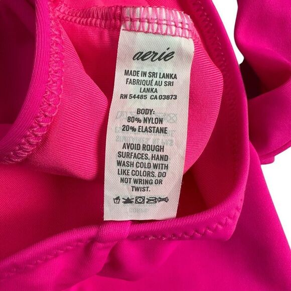 Aerie Small Long Pink Wrap Top One Piece Swimsuit Full Coverage - Picture 9 of 11